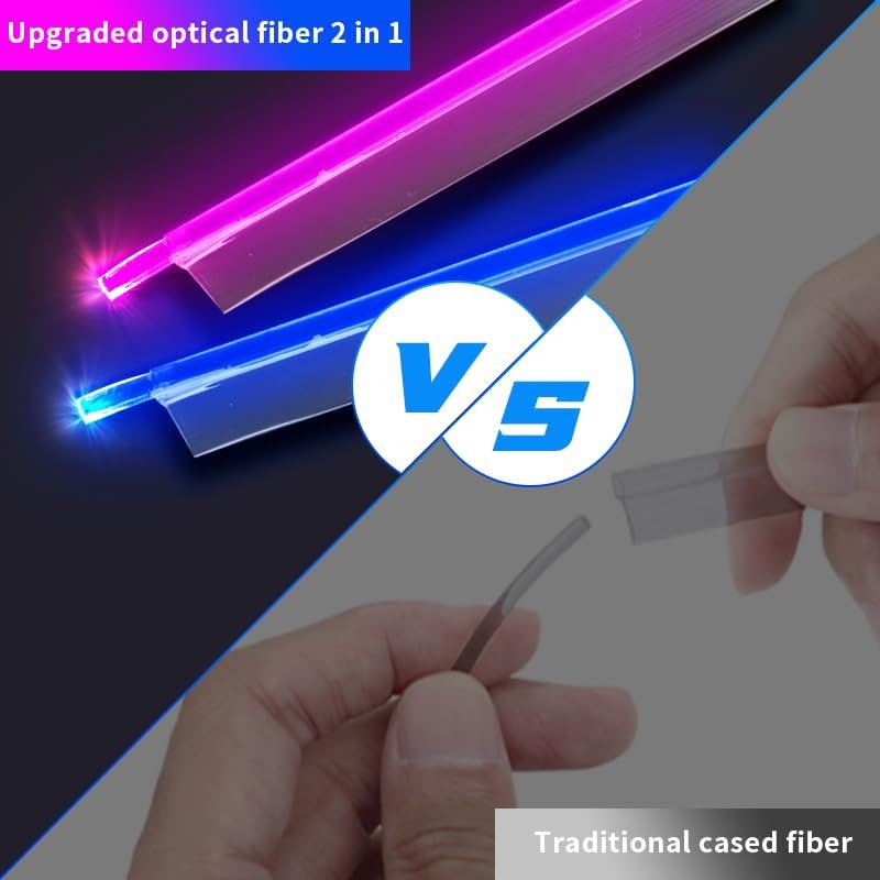 WEBUPAR Upgraded 6-in-1 Car Ambient Lighting Kit, 315-inch Pre-Threaded Fiber Optic, APP & Remote Control, 16 Million Colors, Music Sync, High Brightness LED Interior Lights for Cars, Trucks, SUV - Image 2